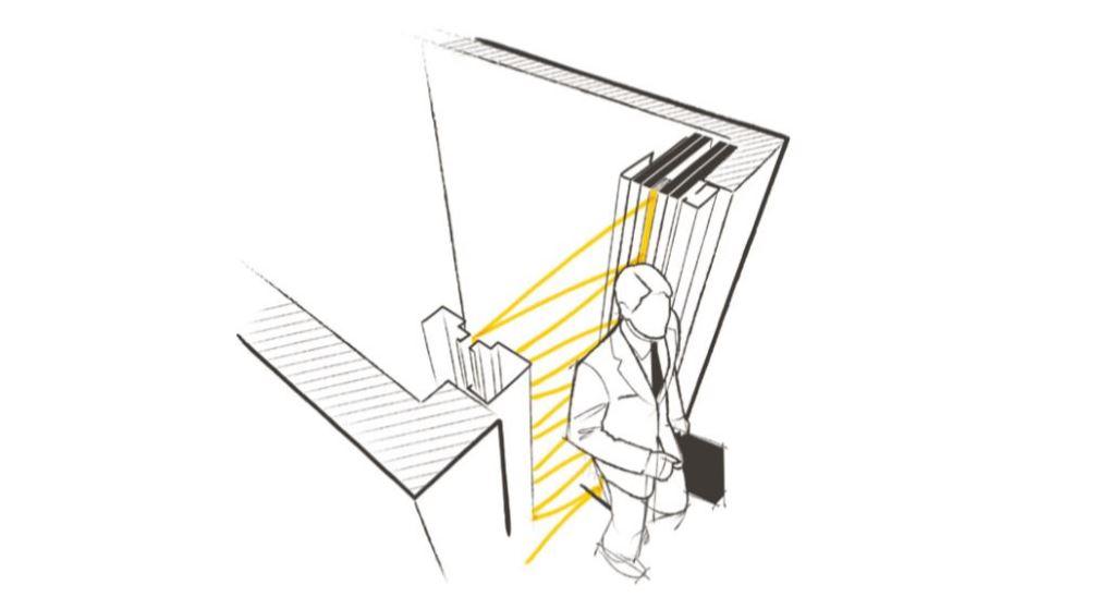 Dibujo de barreras infrarrojas de ascensor