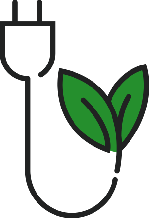 Pictograma enchufe energía renovable