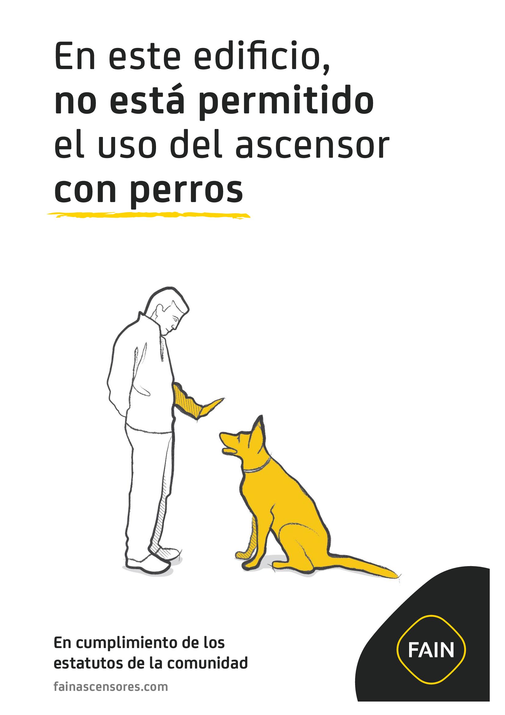 Cartel informativo para comunidades de vecinos: No usar con perros