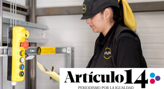 Reportaje sobre Denise, técnica de ascensores de FAIN, en Artículo 14